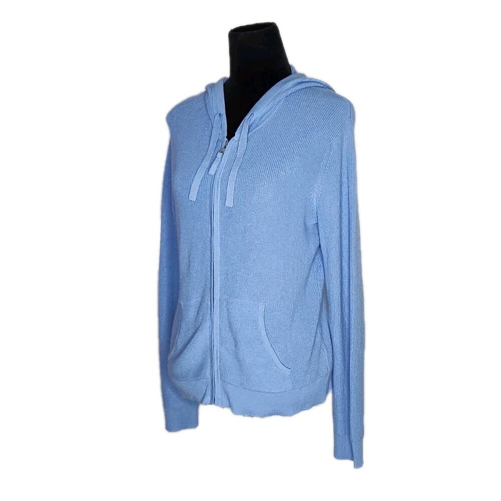 Alashan Cotton Cashmere Terry Stitch Full Zip Hoodie Cardigan Size Medium - Picture 3 of 9